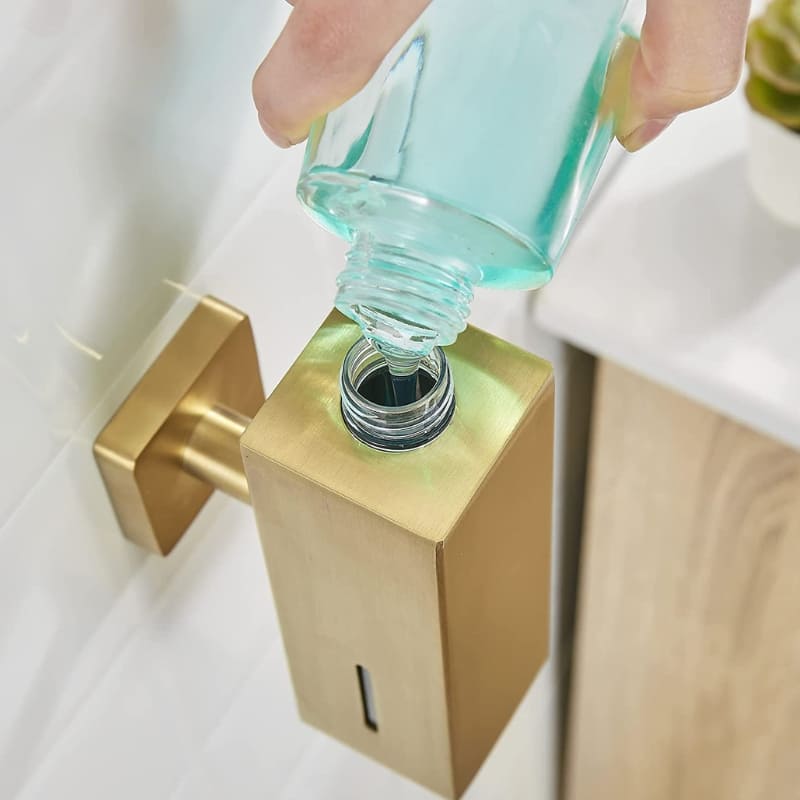 Dispenser de Sabonete Aço Inox Dourado 250ml