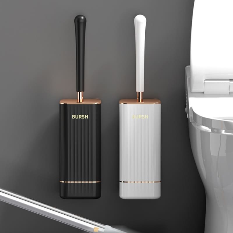 Escova Sanitária em Silicone com Suporte Elegante Compacta