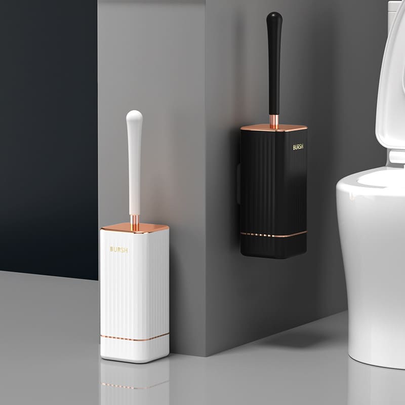 Escova Sanitária em Silicone com Suporte Elegante Compacta