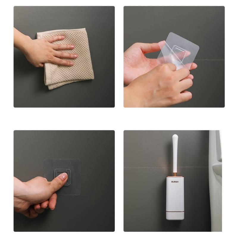 Escova Sanitária em Silicone com Suporte Elegante Compacta