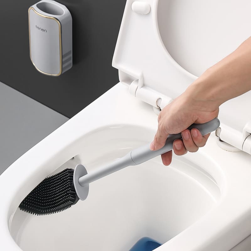 Escova Sanitária em Silicone com Suporte Suspenso Moderno