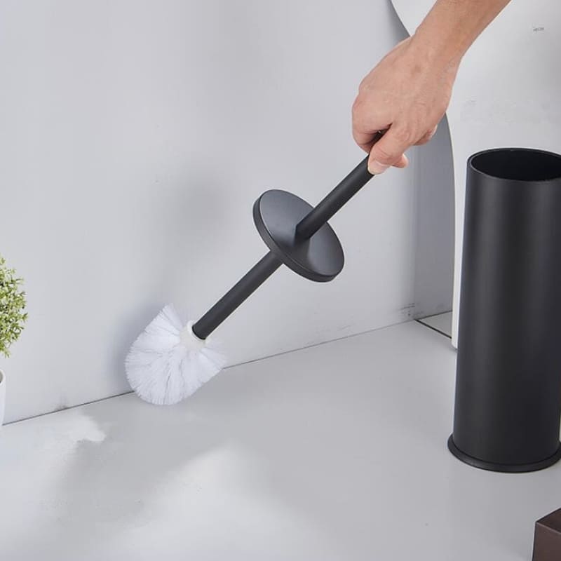 Escova Sanitária Em Alumínio Premium Com Suporte Elegante