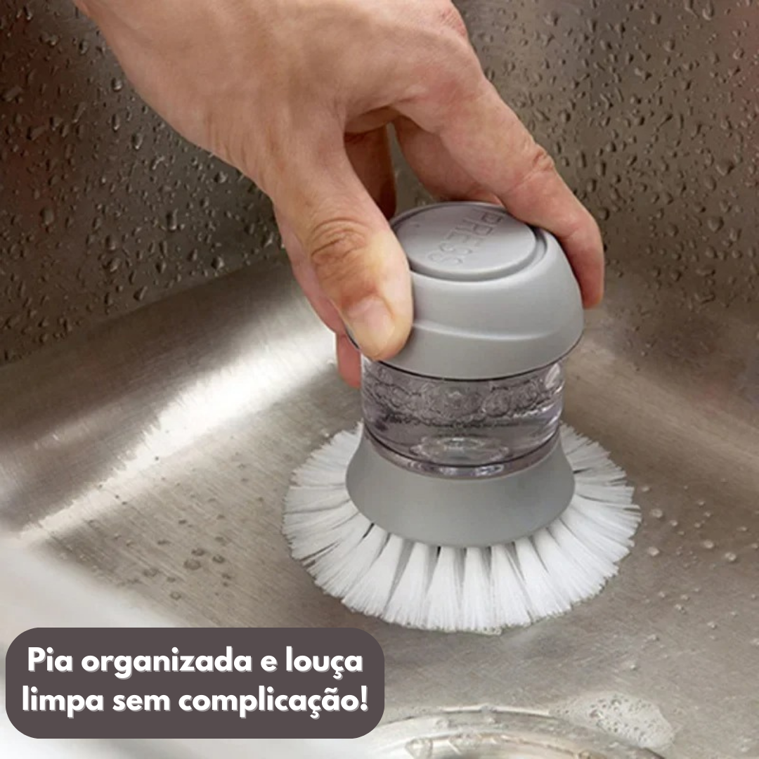 Escova de Lavar Louça com Dispensador e Suporte Prático