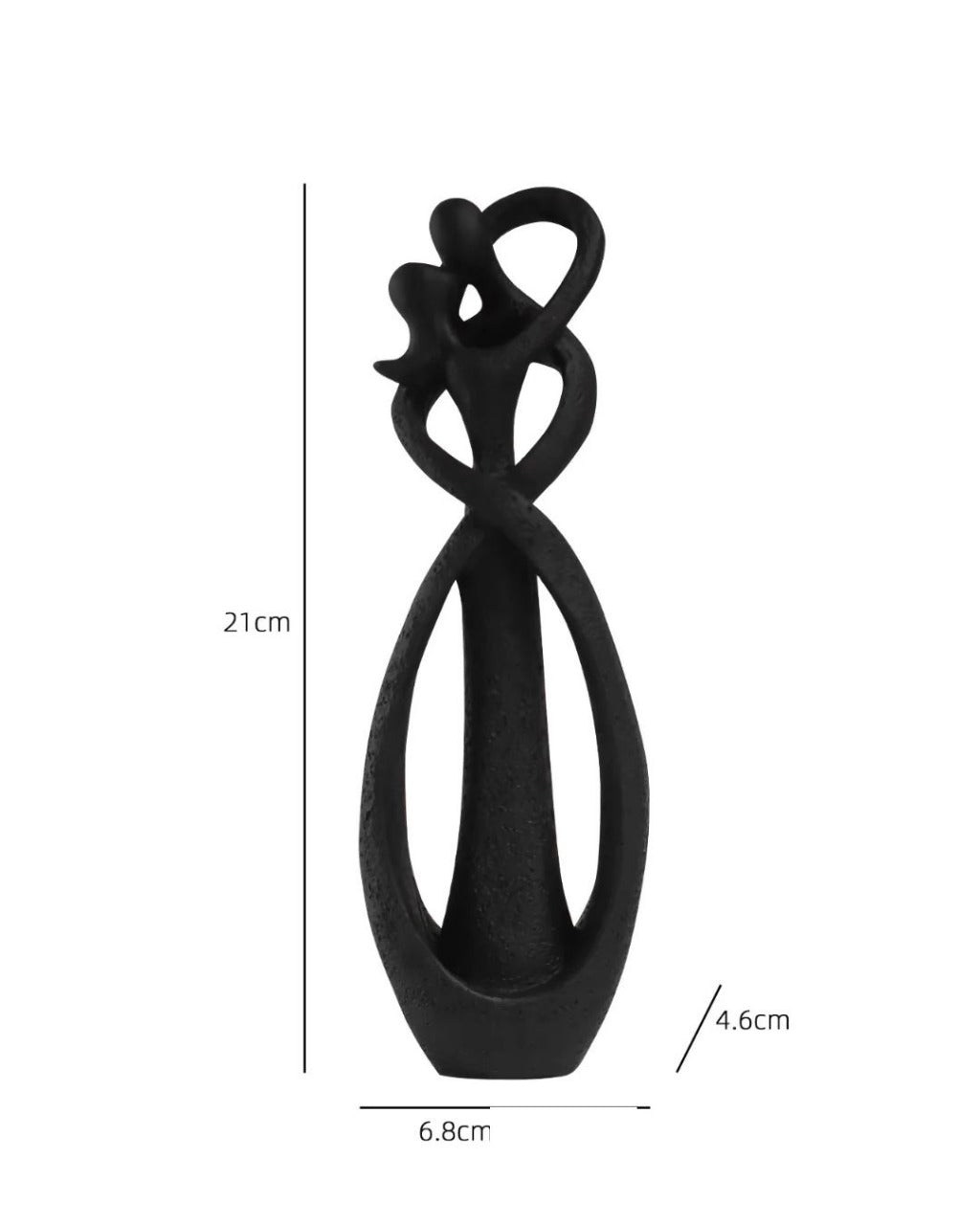 Escultura Casal em Resina Abraço Contemporâneo para Sala/Escritório