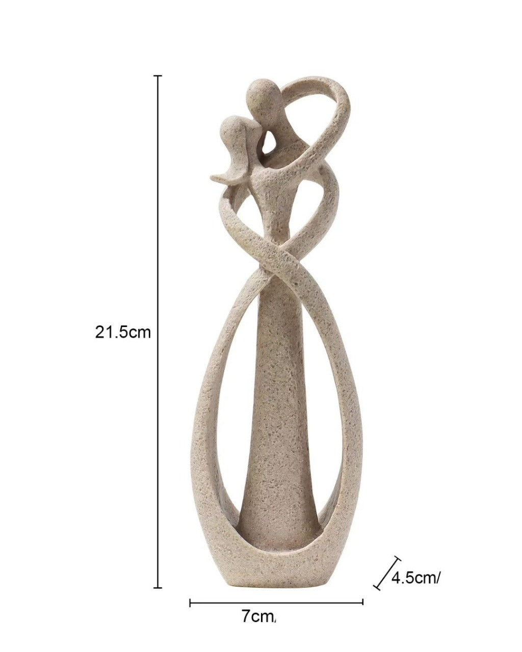 Escultura Casal em Resina Abraço Contemporâneo para Sala/Escritório
