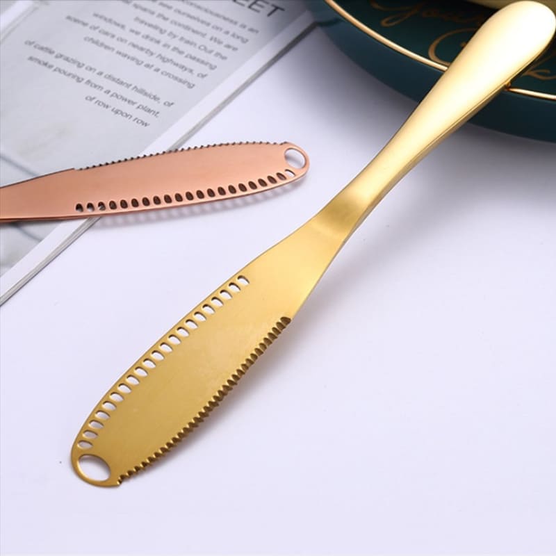 Espátula de Aço Inox Serrilhada para Manteiga e Geleias