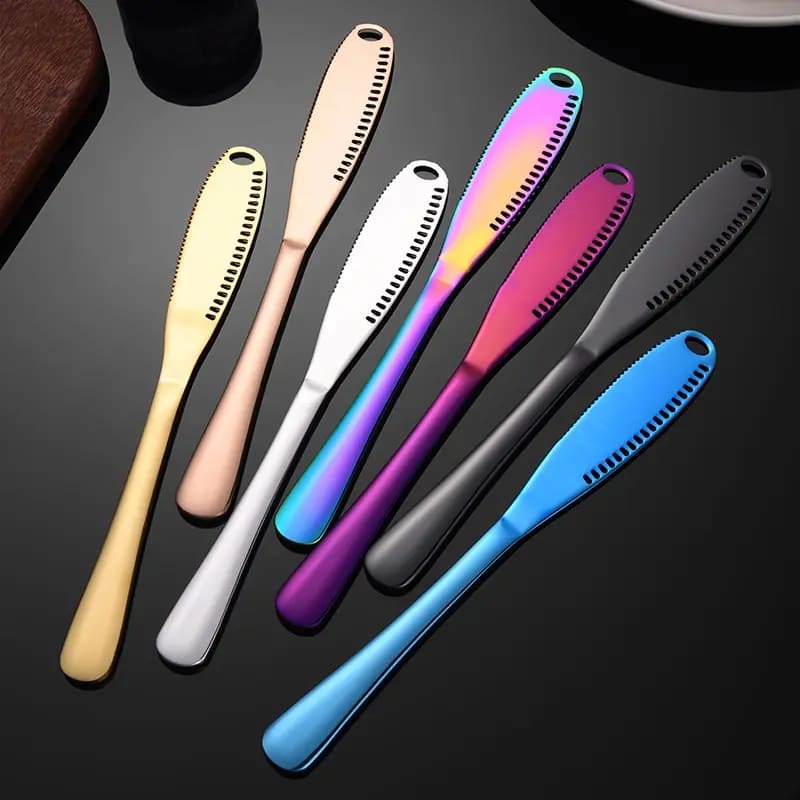 Espátula de Aço Inox Serrilhada para Manteiga e Geleias