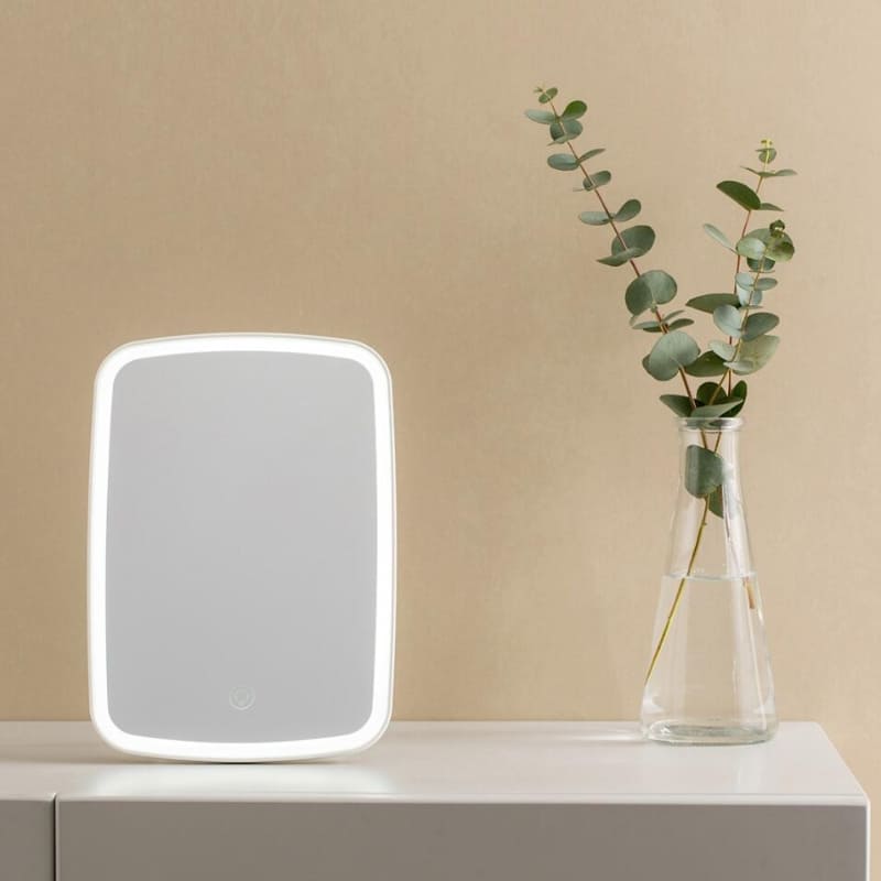 Espelho de Mesa LED Portátil Ajuste de Tom e Intensidade