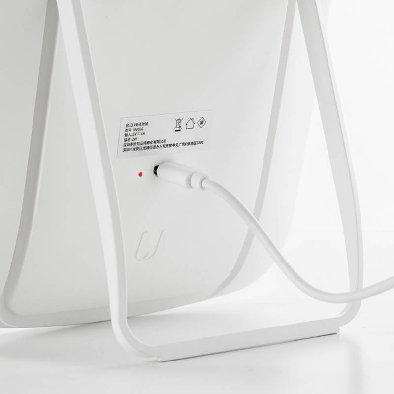 Espelho de Mesa LED Portátil Ajuste de Tom e Intensidade