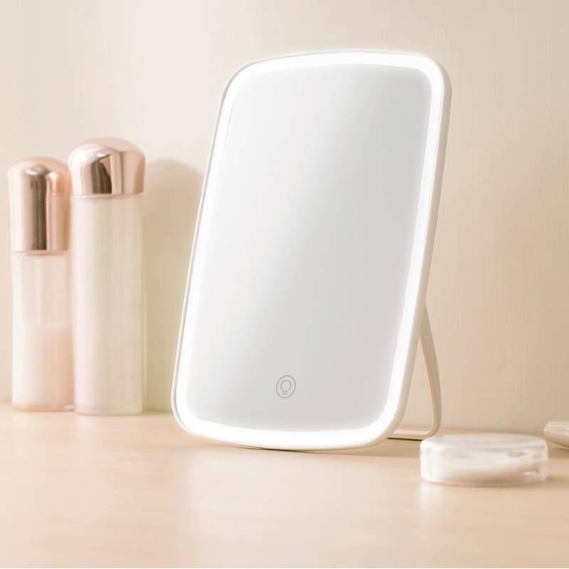 Espelho de Mesa LED Portátil Ajuste de Tom e Intensidade