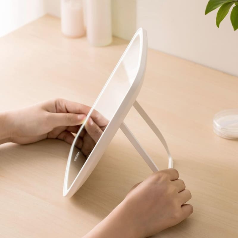 Espelho de Mesa LED Portátil Ajuste de Tom e Intensidade