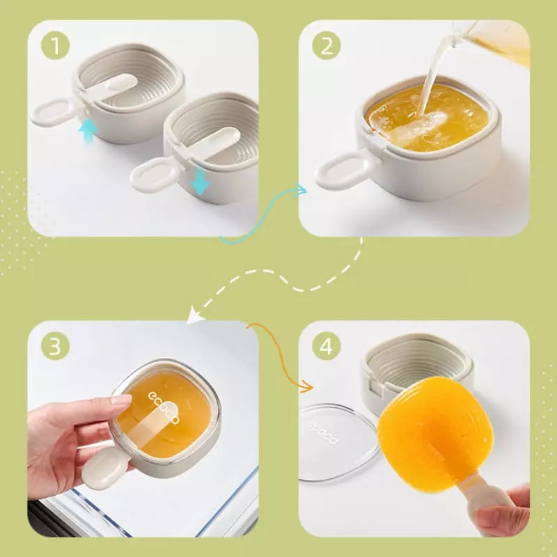 Forma de Picolé de Silicone com Tampa Hermética