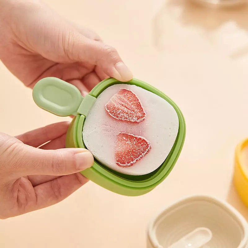 Forma de Picolé de Silicone com Tampa Hermética