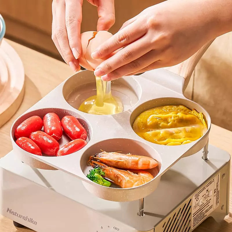 Frigideira Antiaderente 4 em 1 Alumínio com Cabo de Madeira