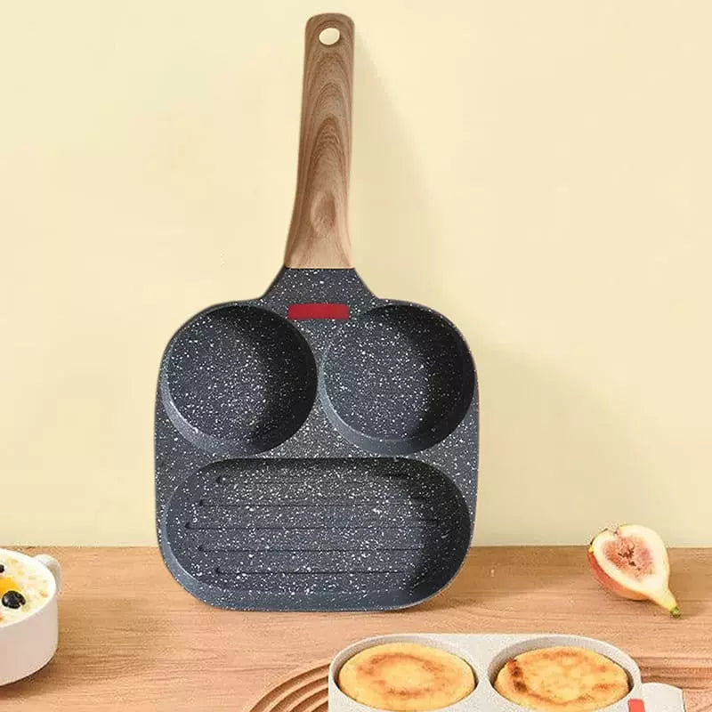 Frigideira Antiaderente 4 em 1 Alumínio com Cabo de Madeira