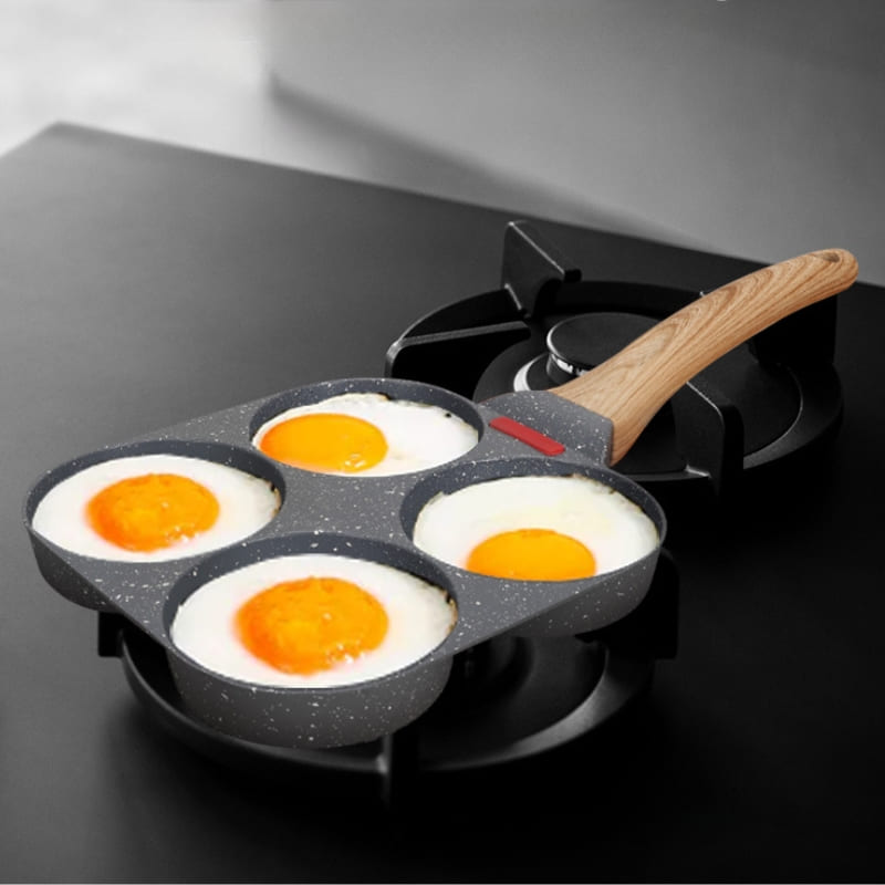 Frigideira Antiaderente 4 em 1 Alumínio com Cabo de Madeira