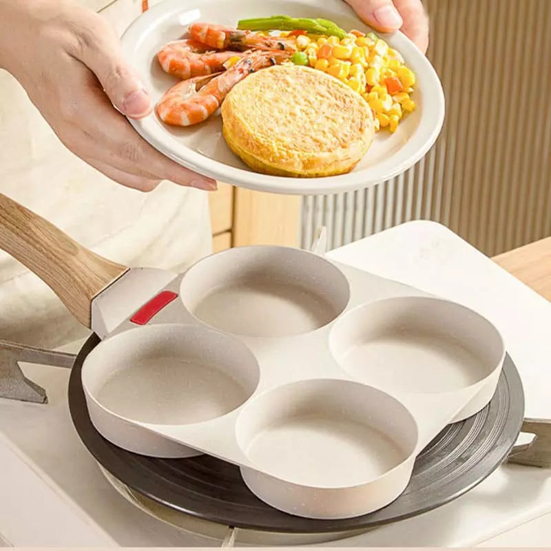 Frigideira Antiaderente 4 em 1 Alumínio com Cabo de Madeira