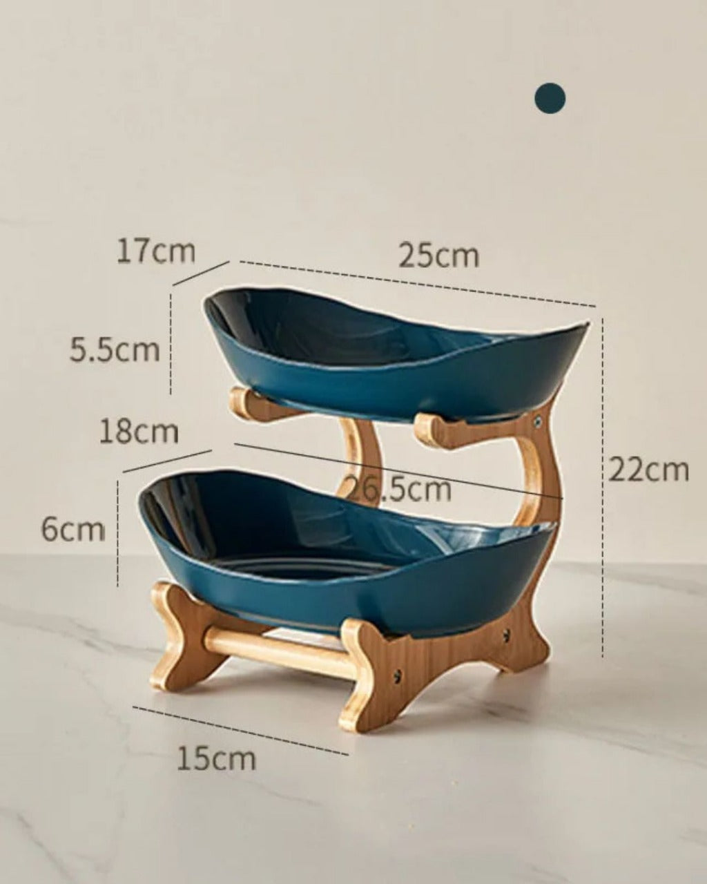 Fruteira 2 ou 3 Camadas em Bambu com Bandejas Plásticas