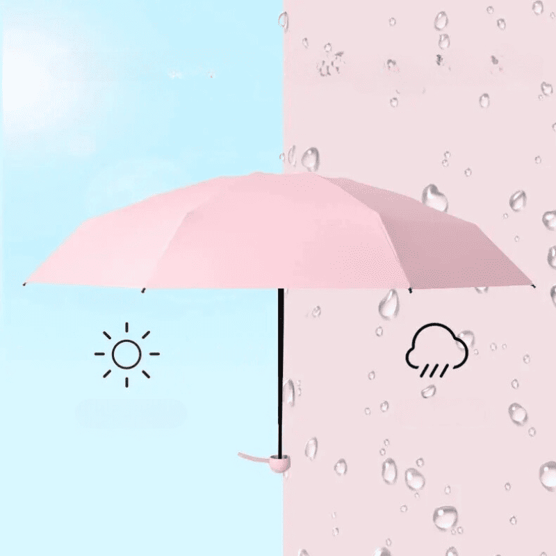Mini Guarda-Chuva com Estojo Compacto e Proteção UV