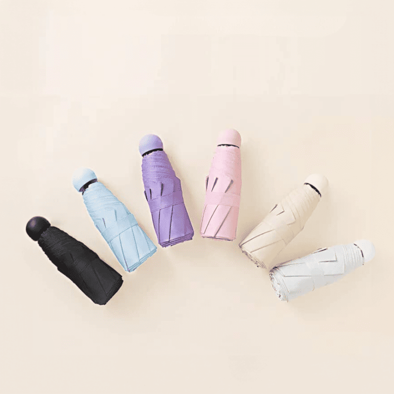 Mini Guarda-Chuva com Estojo Compacto e Proteção UV