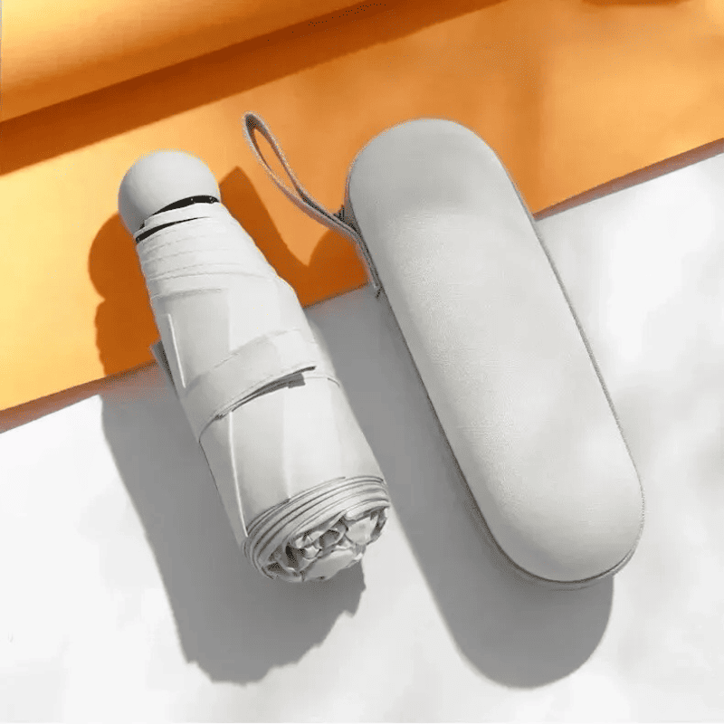 Mini Guarda-Chuva com Estojo Compacto e Proteção UV