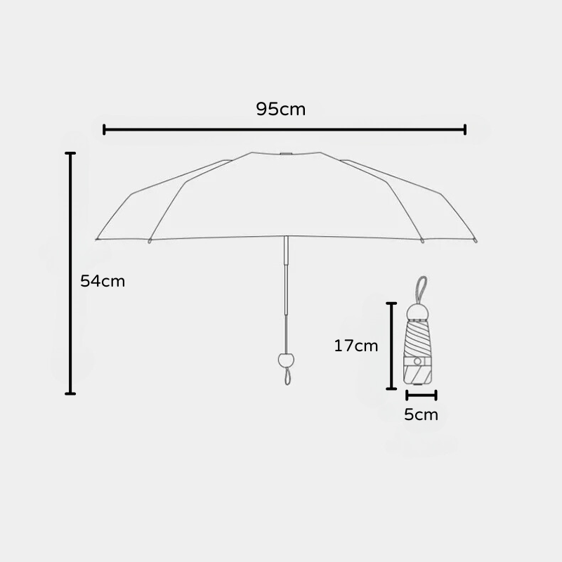 Mini Guarda-Chuva com Estojo Compacto e Proteção UV
