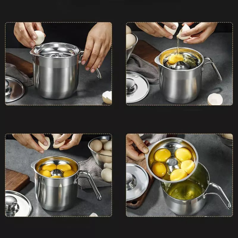 Jarra de Inox  1,5L com Separador de Gema e Tampa