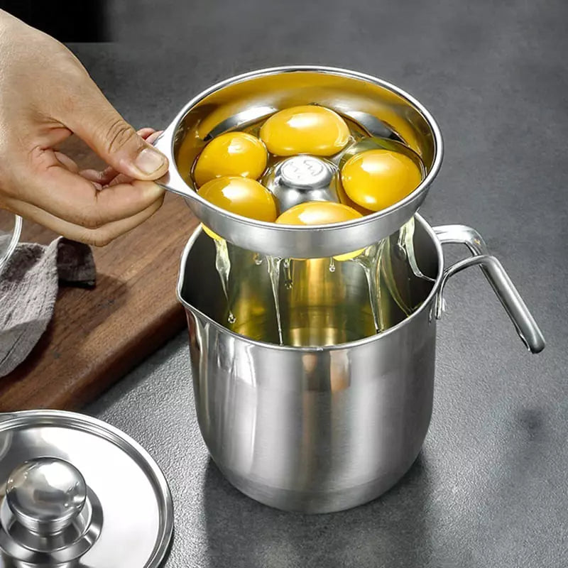 Jarra de Inox  1,5L com Separador de Gema e Tampa