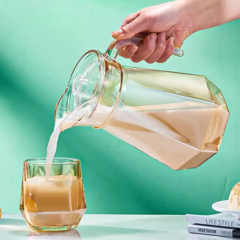 Jarra de Vidro Borossilicato 1,8L com Tampa e Bico Elegante