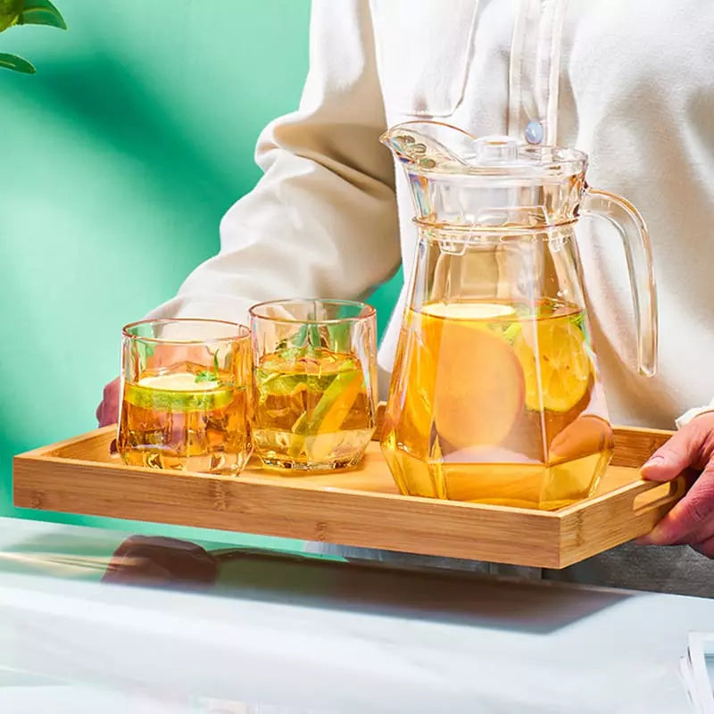 Jarra de Vidro Borossilicato 1,8L com Tampa e Bico Elegante