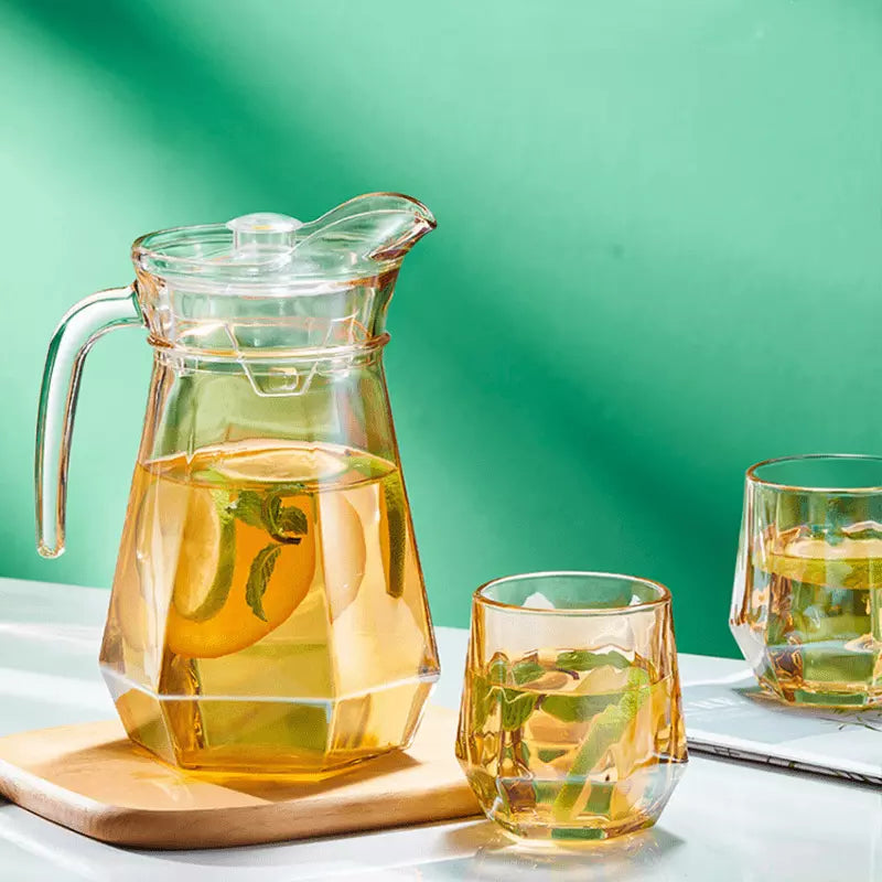 Jarra de Vidro Borossilicato 1,8L com Tampa e Bico Elegante