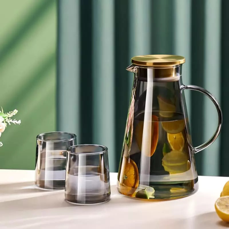 Jarra de Vidro Borossilicato 2L com Tampa Hermética