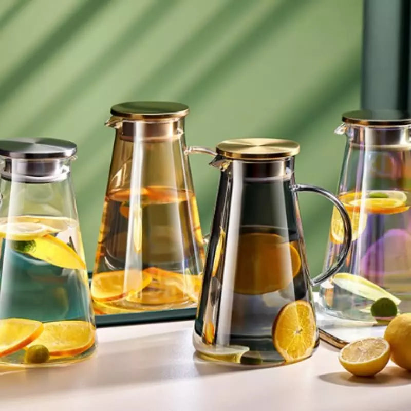 Jarra de Vidro Borossilicato 2L com Tampa Hermética