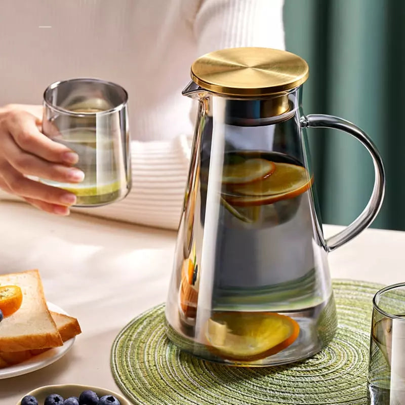 Jarra de Vidro Borossilicato 2L com Tampa Hermética