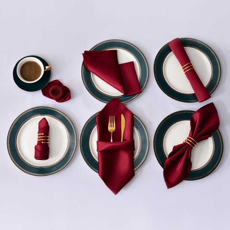 Jogo de Guardanapos de Cetim 12 Peças 30cm Colorido