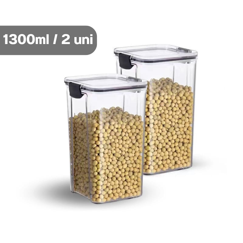 Jogo de Potes Herméticos em Plástico com Travas - 4 Peças