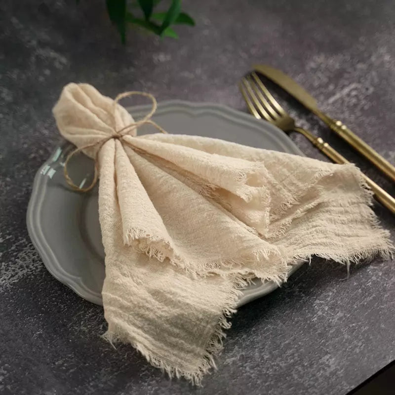 Jogo de Guardanapos em Algodão Rústico - 20 Peças