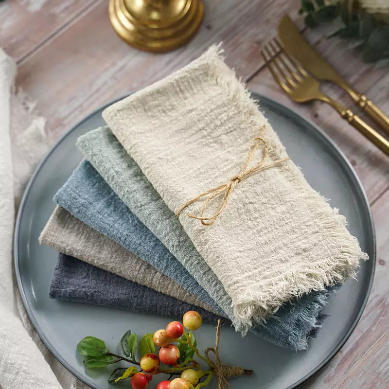 Jogo de Guardanapos em Algodão Rústico - 20 Peças