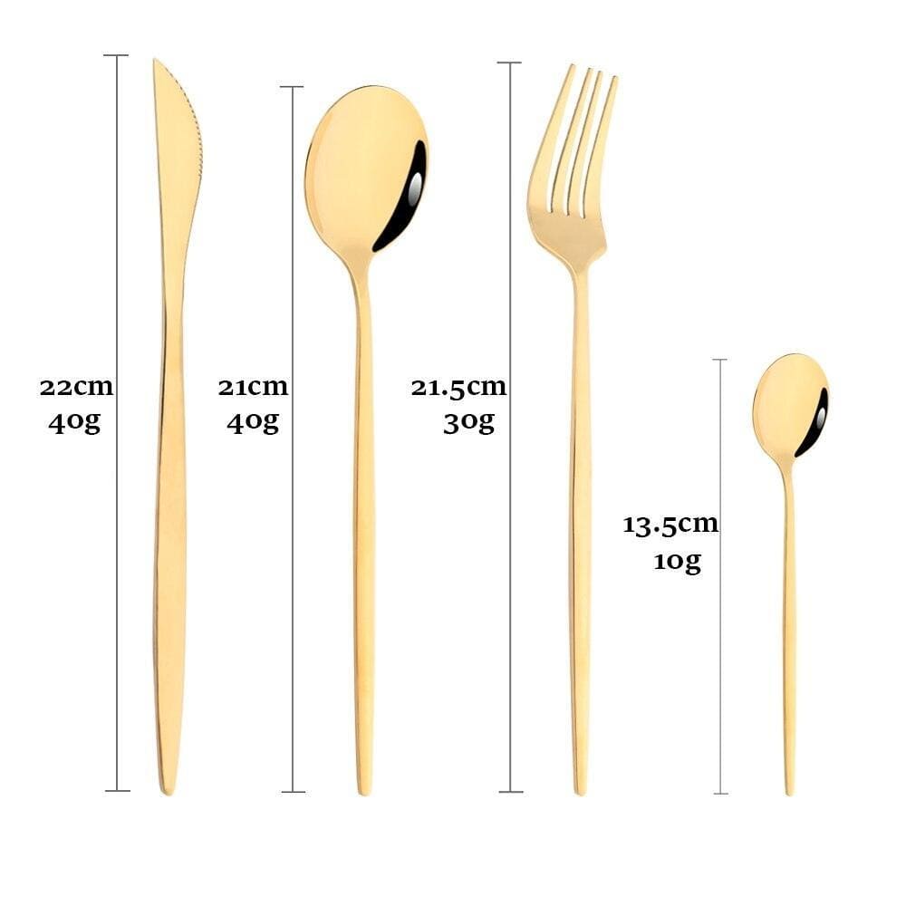 Jogo De Talheres Em Aço Inox 24 Peças Premium Com Estojo