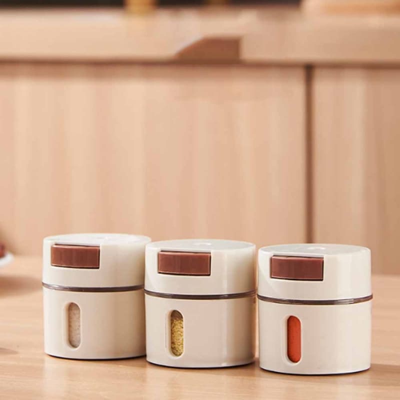 Porta-Temperos Magnético 6 Peças Com Medidor