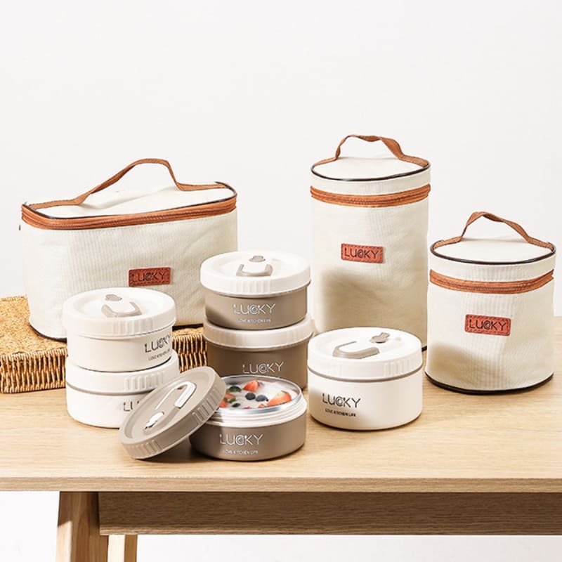 Kit Marmita Térmica Em Aço Inox Com Bolsa Térmica Compacta