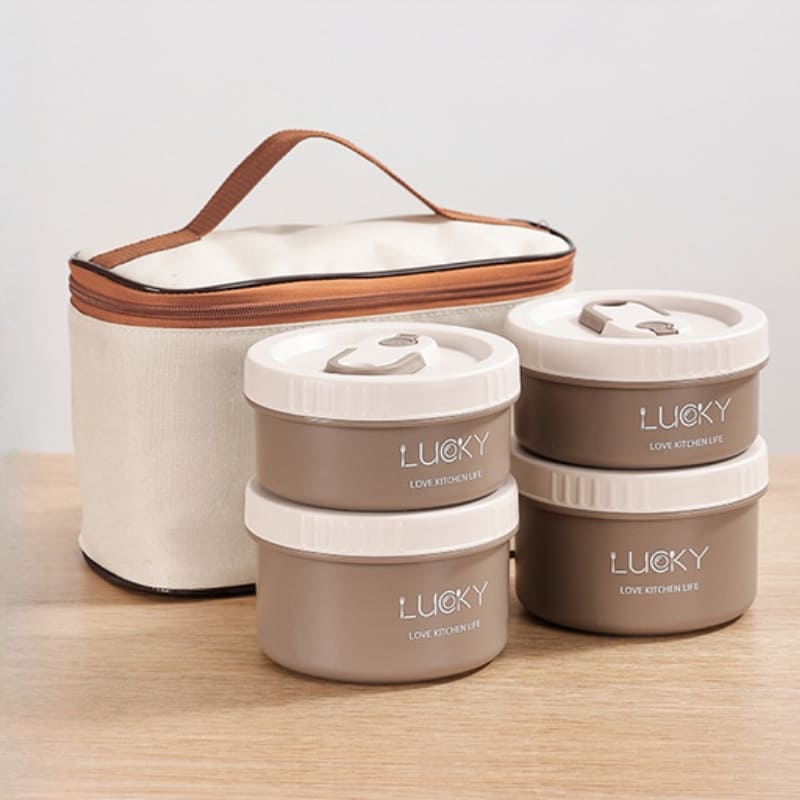 Kit Marmita Térmica Em Aço Inox Com Bolsa Térmica Compacta