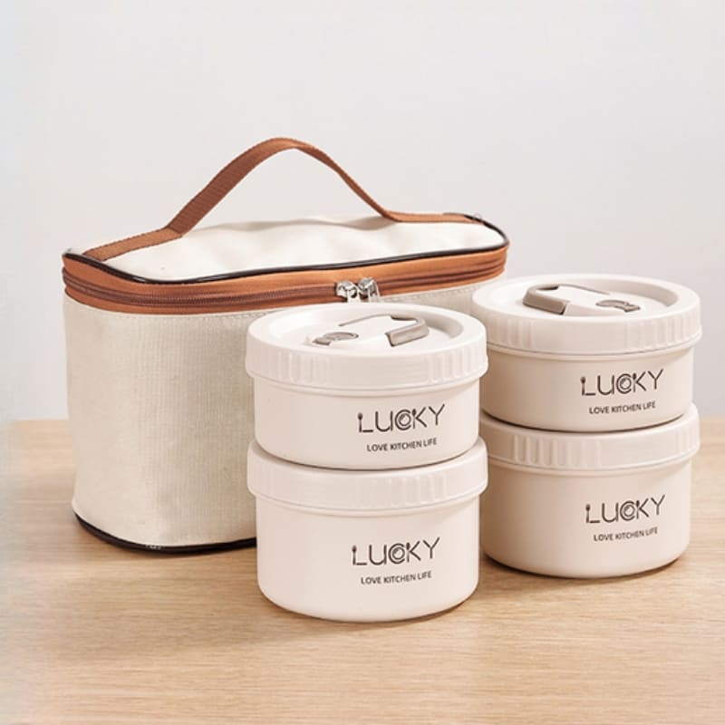 Kit Marmita Térmica Em Aço Inox Com Bolsa Térmica Compacta