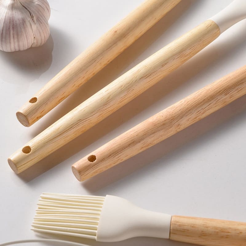 Kit de Utensílios em Silicone 14 Peças com Organizador