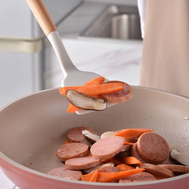 Kit de Utensílios em Silicone 14 Peças com Organizador