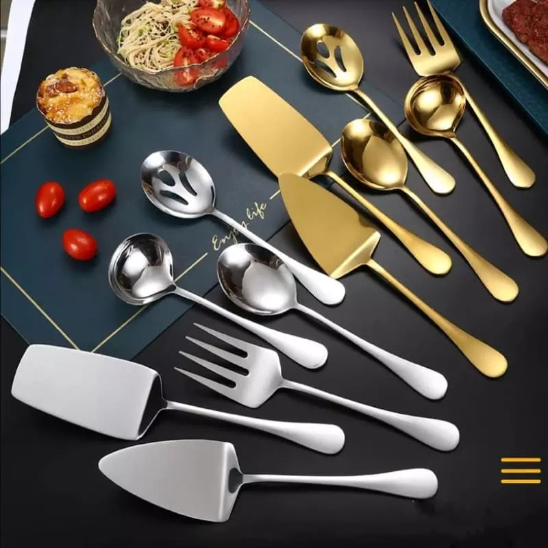 Kit de Utensílios de Cozinha em Aço Inox Dourado Sofisticado