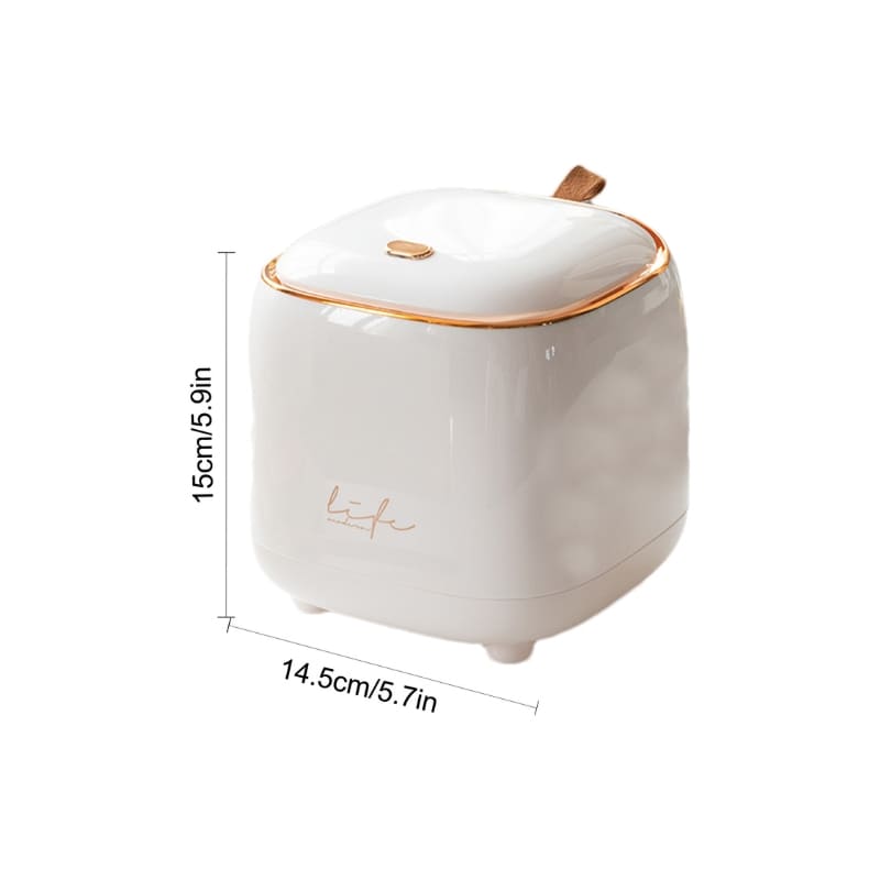 Lixeira de Mesa Decorativa em Metal Resistente Compacta