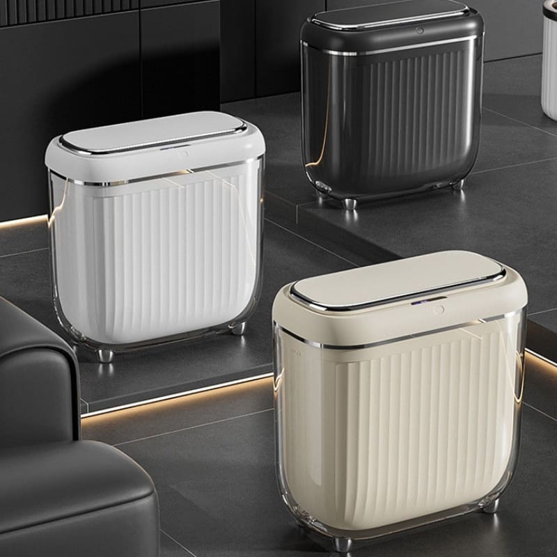 Lixeira Automática em Acrílico com Sensor e Ação Tátil