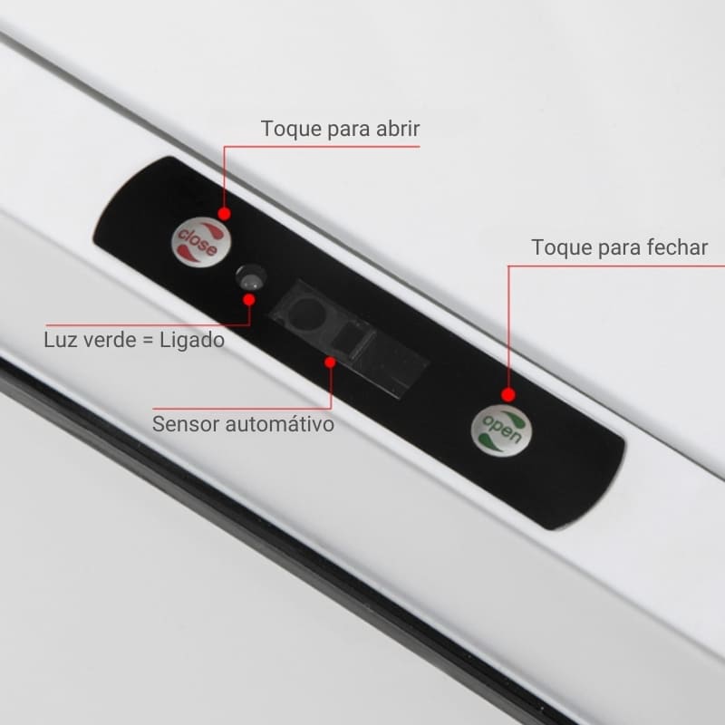 Lixeira Automática Com Sensor 15L Em Aço Inox Elegante