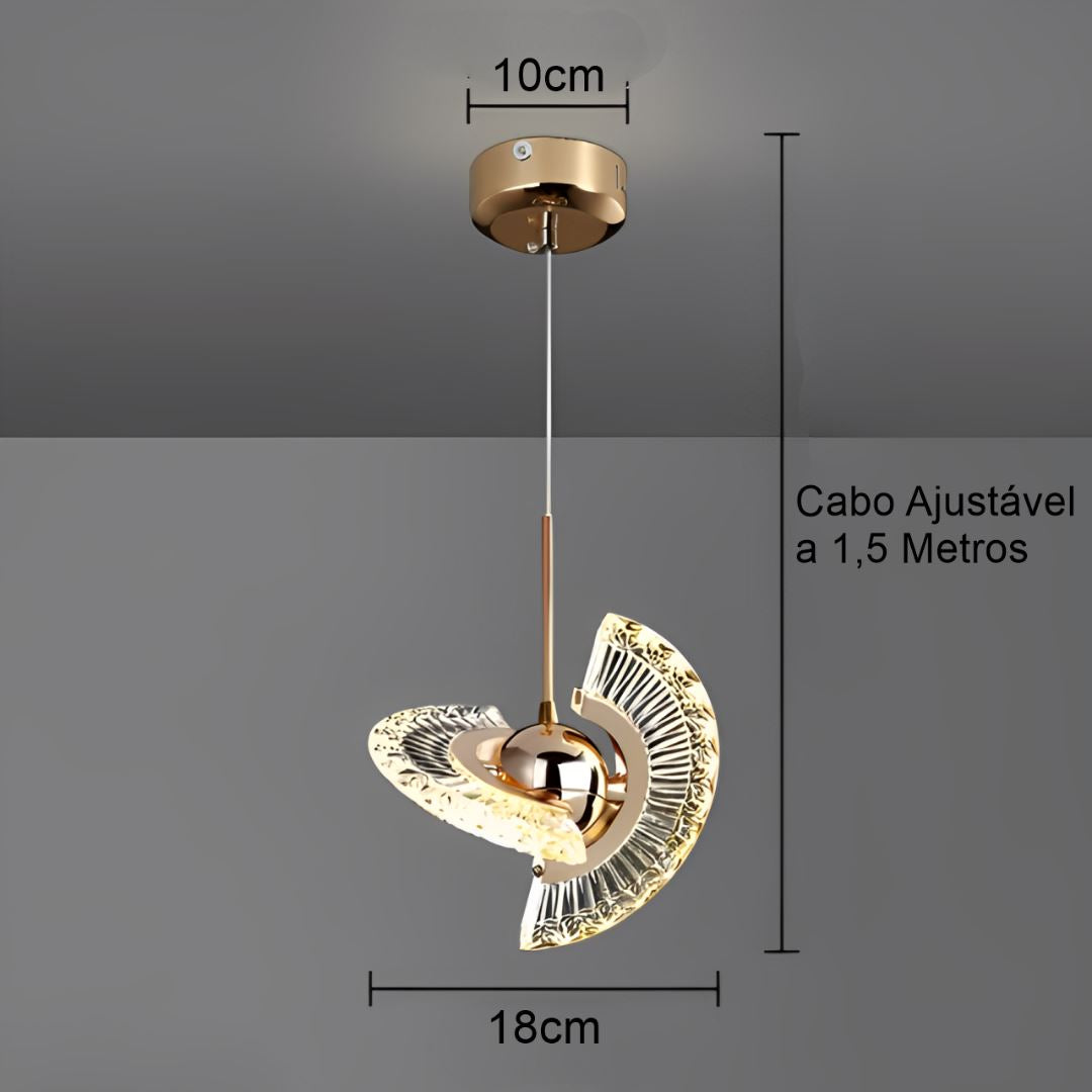 Lustre Pendente LED Nórdico em Metal e Acrílico Sofisticado